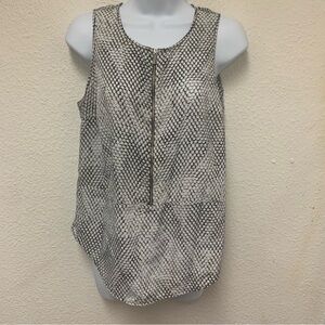 Michael Kors Womens Snake Animal Print Sleeveless 1/4 Zip Casual Tank Top S